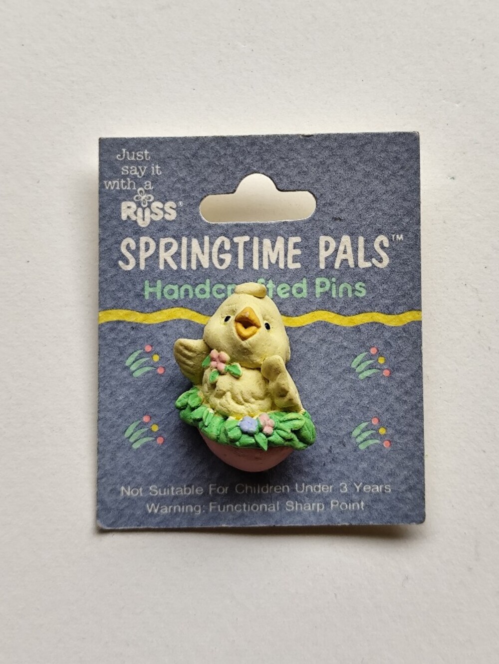 3/$25💙Russ “Springtime Pals” Chick Pin